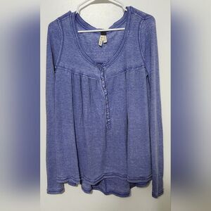 We The Free Blue Long Sleeve Top